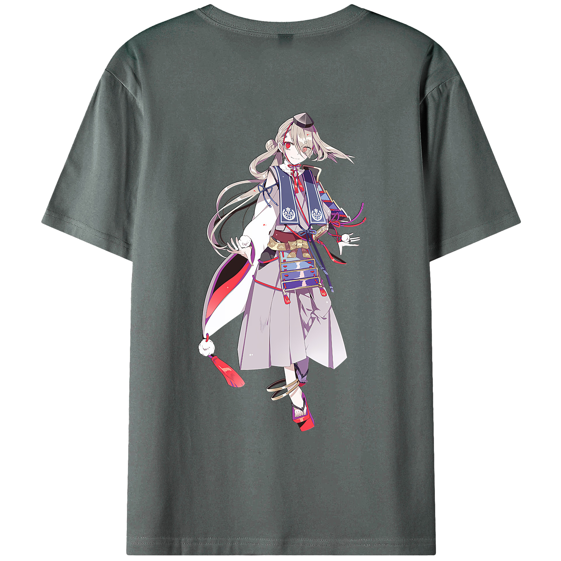 （画像用） 刀剣乱舞 Touken Ranbu 綿100％ メンズ半袖Tシャツ（バックプリント） 通気性